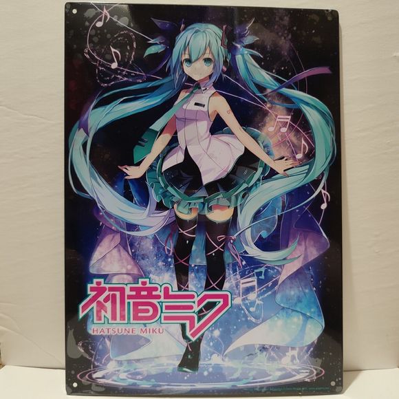 Hatsune Miku Metal Tin Sign Wall Hanging Official Anime Collectible Decoration - Picture 1 of 2